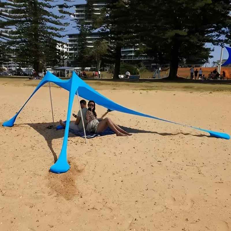200*210*150CM Family Beach Tent Beach UV Protection Canopy Tent for 3-4 Person Outdoor Camping Wind Resistance Awning