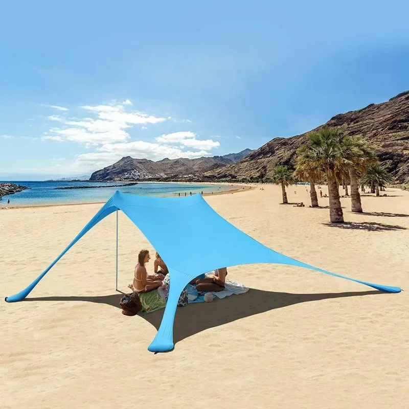 200*210*150CM Family Beach Tent Beach UV Protection Canopy Tent for 3-4 Person Outdoor Camping Wind Resistance Awning