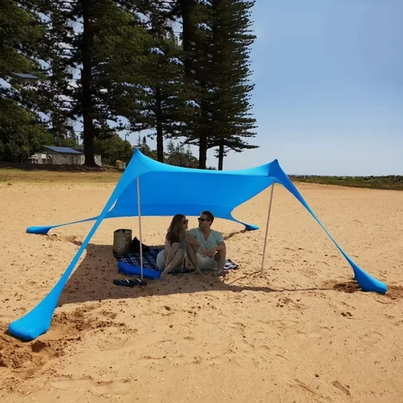 200*210*150CM Family Beach Tent Beach UV Protection Canopy Tent for 3-4 Person Outdoor Camping Wind Resistance Awning