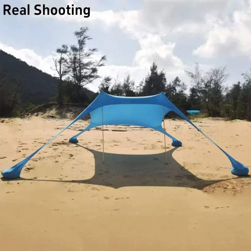 200*210*150CM Family Beach Tent Beach UV Protection Canopy Tent for 3-4 Person Outdoor Camping Wind Resistance Awning