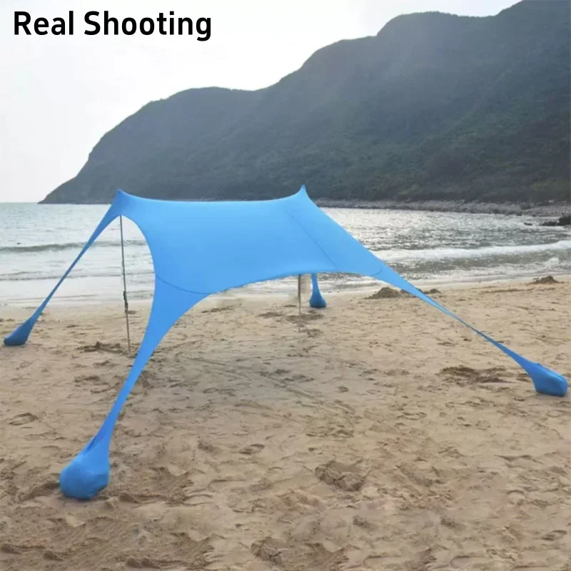 200*210*150CM Family Beach Tent Beach UV Protection Canopy Tent for 3-4 Person Outdoor Camping Wind Resistance Awning