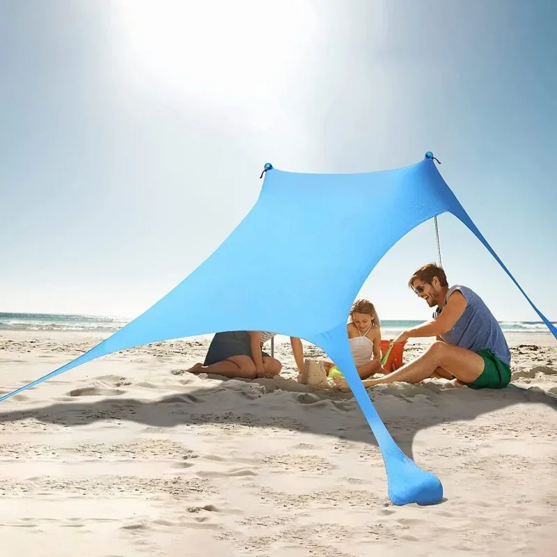 200*210*150CM Family Beach Tent Beach UV Protection Canopy Tent for 3-4 Person Outdoor Camping Wind Resistance Awning