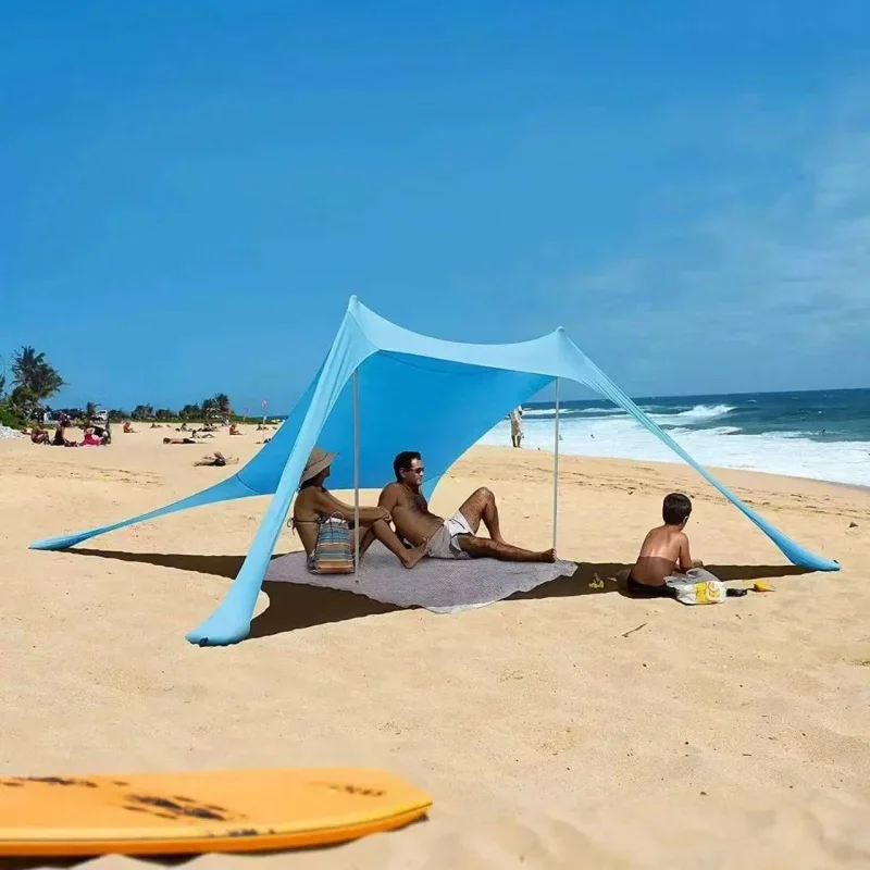 200*210*150CM Family Beach Tent Beach UV Protection Canopy Tent for 3-4 Person Outdoor Camping Wind Resistance Awning