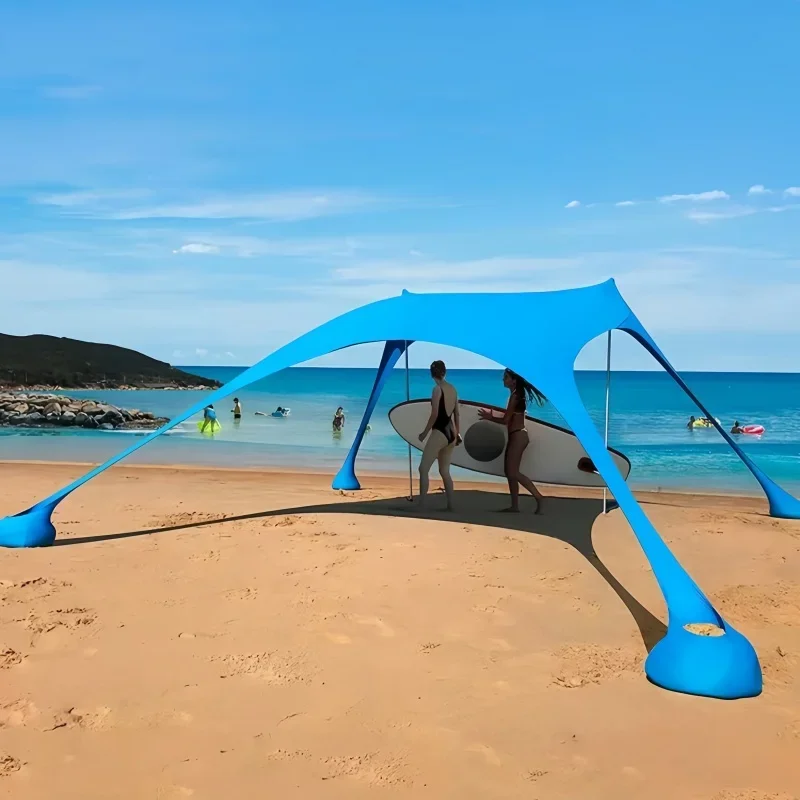 200*210*150CM Family Beach Tent Beach UV Protection Canopy Tent for 3-4 Person Outdoor Camping Wind Resistance Awning