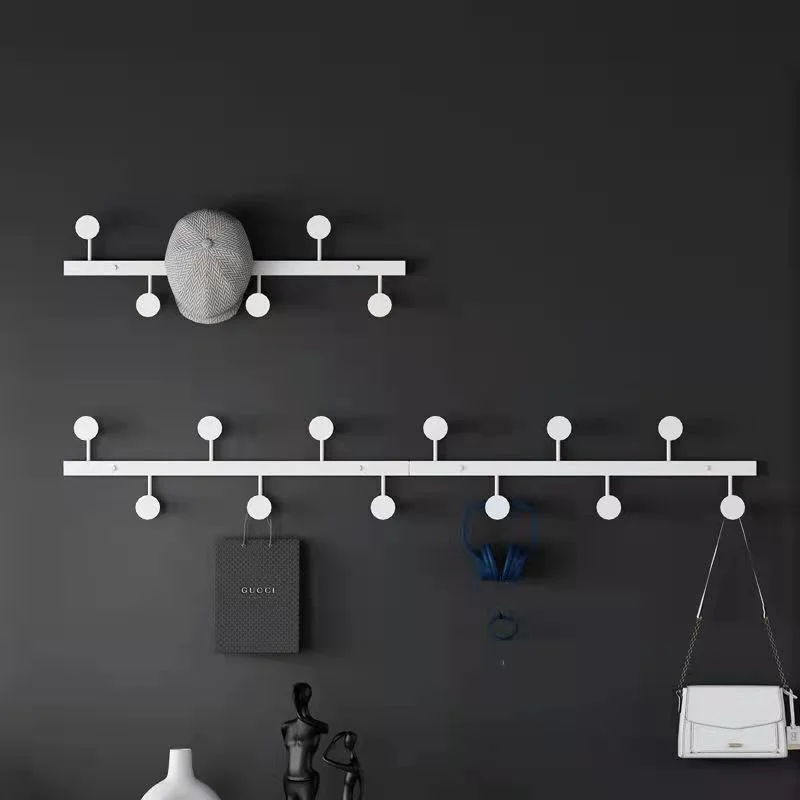 Japanese Style Minimalist Metal 4 Hooks Clothes Hat Rack Wall Hanging Creative Entrance Bedroom Decoration Foyer Hooks Hangers