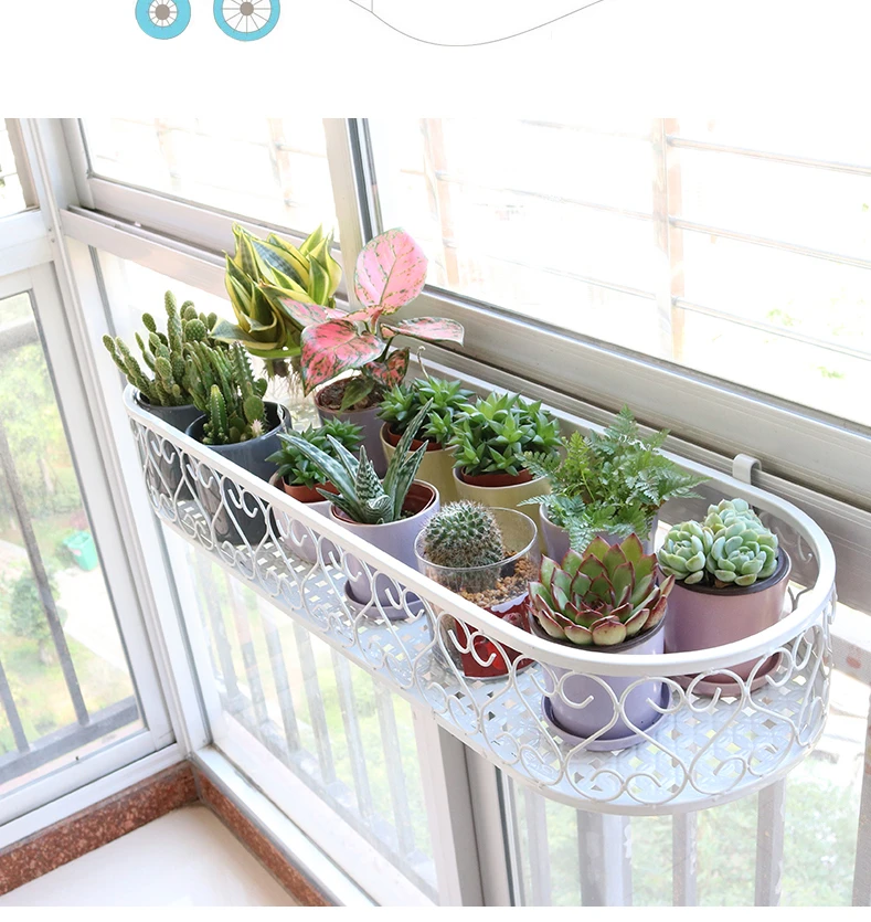 Balcony Flower Stands Flower Pot Hangers Indoor Wrought Iron Succulent Flower Shelves soportes para plantas полка под цветы