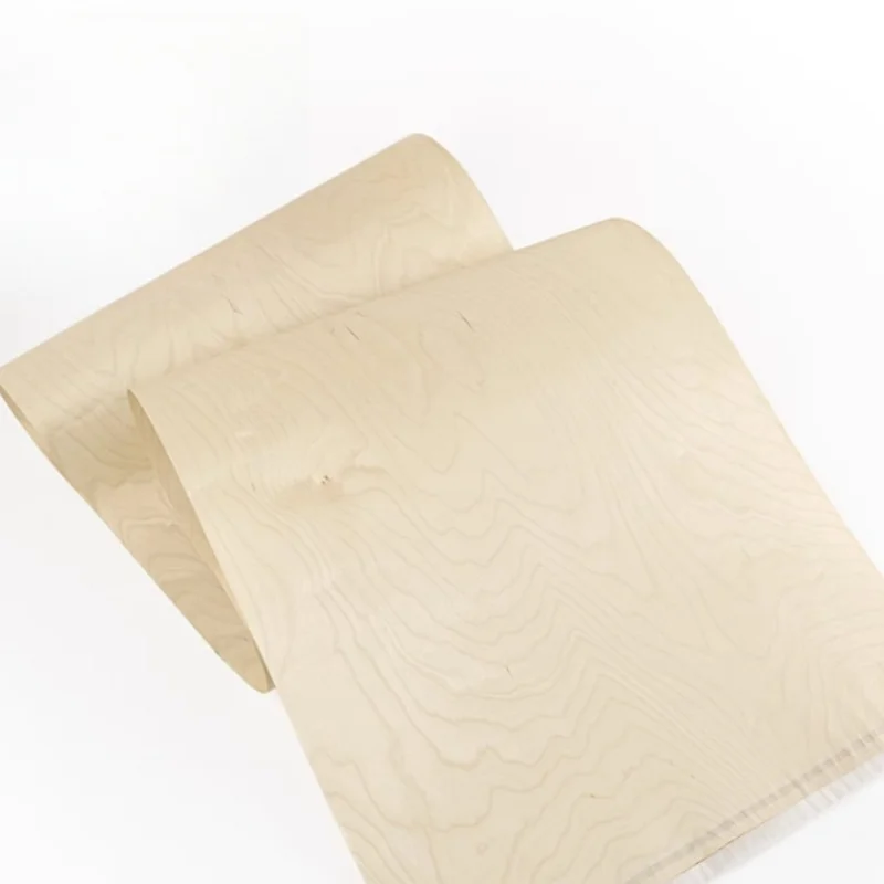 Natural Birch Solid Wood Veneer Rare Wood Veneers For Artistic Creations(Back With Non-woven) :2.5Meters/pcs Width:58cm T:0.3mm