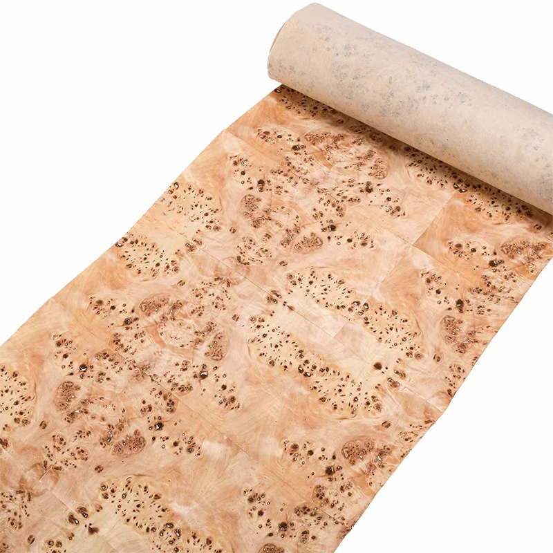 Home Decoration Furniture T0.25mm Drum Veneer Furniture Veneer Natural Poplar Tree Nodule Wood Veneer Electric