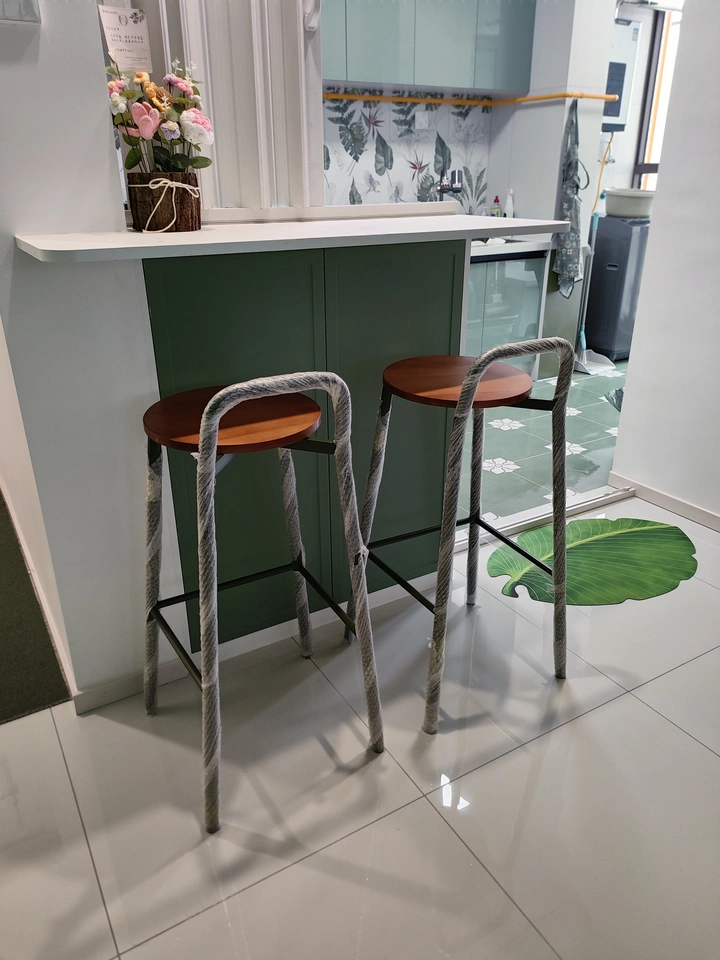 High-Back Outdoor Bar Chair for Home, Stylish and Comfortable Designer, High Footrest Stool, Nordic Modern Luxury