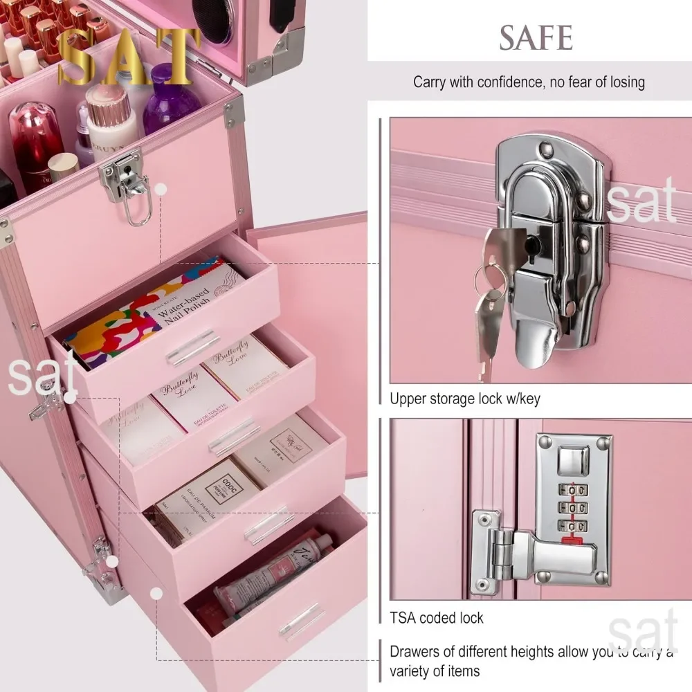 # Hot Sales Portable Rolling Manicure Table Foldable Traveling Nail Desk W/Storage Bluetooth Player Cosmetic Trolley Case Nail T