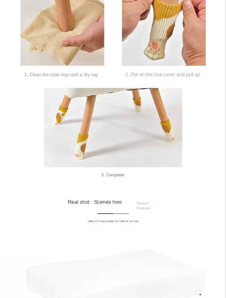 4PCS/lot Chair Foot Cover Protective Non-slip Table Leg Cat Claw Knitted Socks Mute Wear-resistant Floor Protection Mat 6-17cm