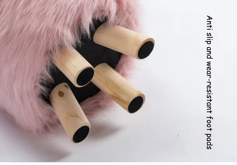 Adorable Shoes-changing Stool Plush Wooden Footrest Removable Chair Cover Soft Seat Cushion Home Decor Furnitu 가구 걸상