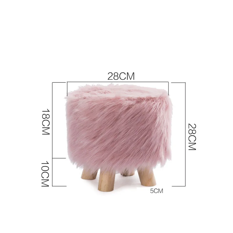 Adorable Shoes-changing Stool Plush Wooden Footrest Removable Chair Cover Soft Seat Cushion Home Decor Furnitu 가구 걸상