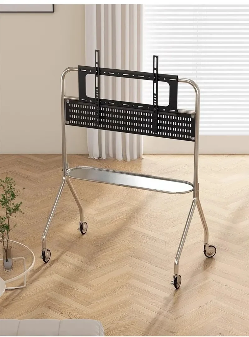 Nordic Simple TV Racks Stainless Steel Material TV Stand Multifunctional Mobile Rack for Young Families Living Room Furniture