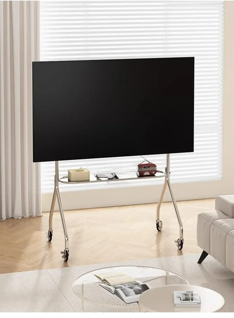 Nordic Simple TV Racks Stainless Steel Material TV Stand Multifunctional Mobile Rack for Young Families Living Room Furniture
