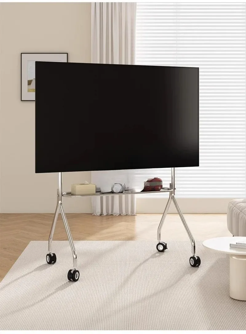 Nordic Simple TV Racks Stainless Steel Material TV Stand Multifunctional Mobile Rack for Young Families Living Room Furniture
