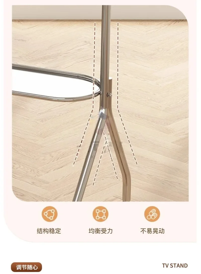 Nordic Simple TV Racks Stainless Steel Material TV Stand Multifunctional Mobile Rack for Young Families Living Room Furniture
