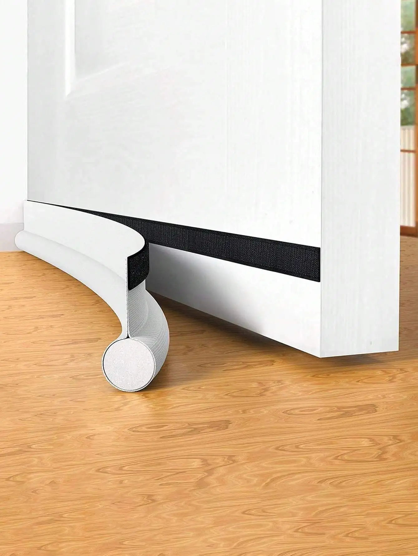 1pcs Plain Door Sealing Strip Baby Room Sound Insulation And Dustproof Sealing Strip Curry Leather Single Side