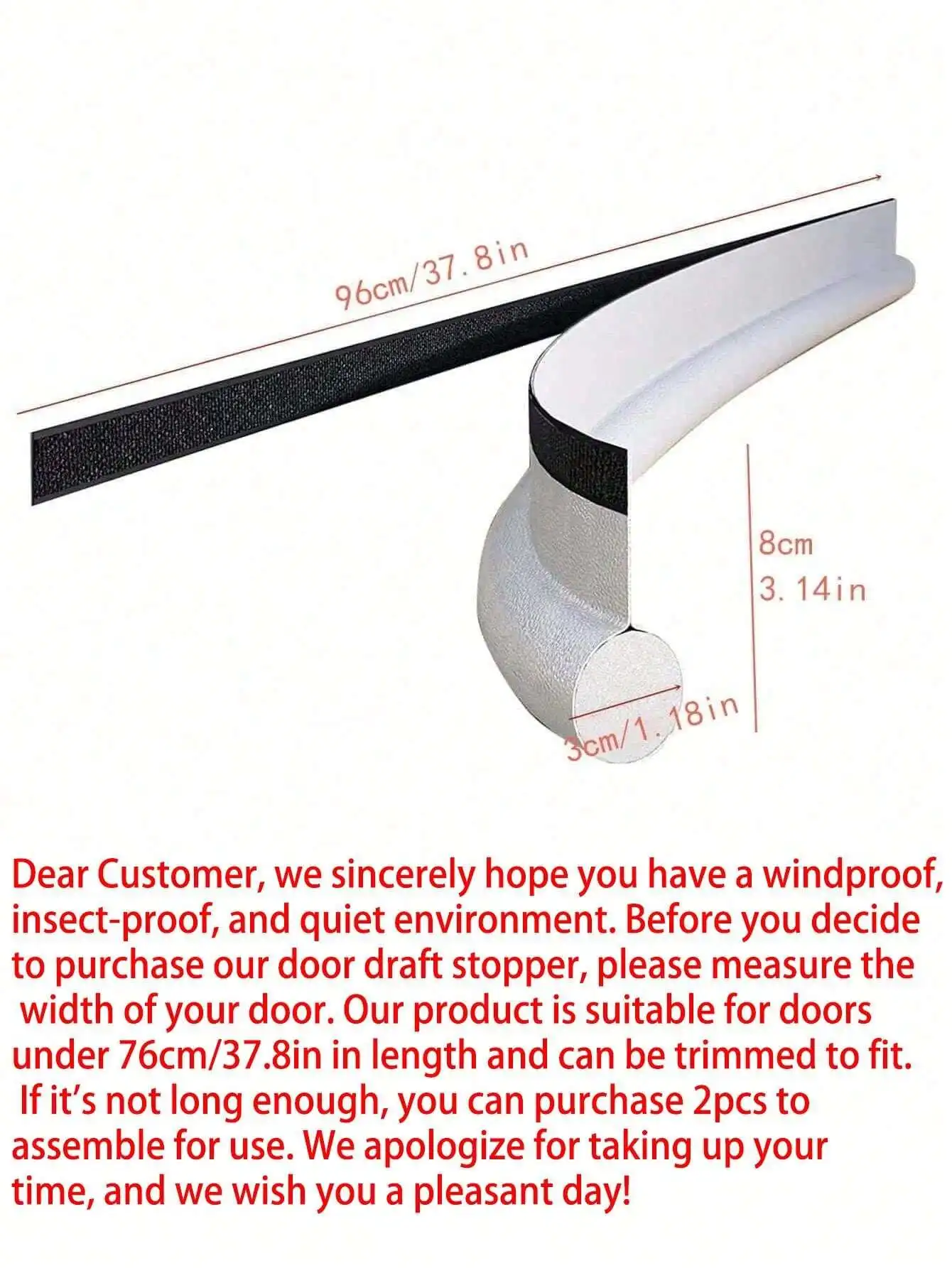 1pcs Plain Door Sealing Strip Baby Room Sound Insulation And Dustproof Sealing Strip Curry Leather Single Side