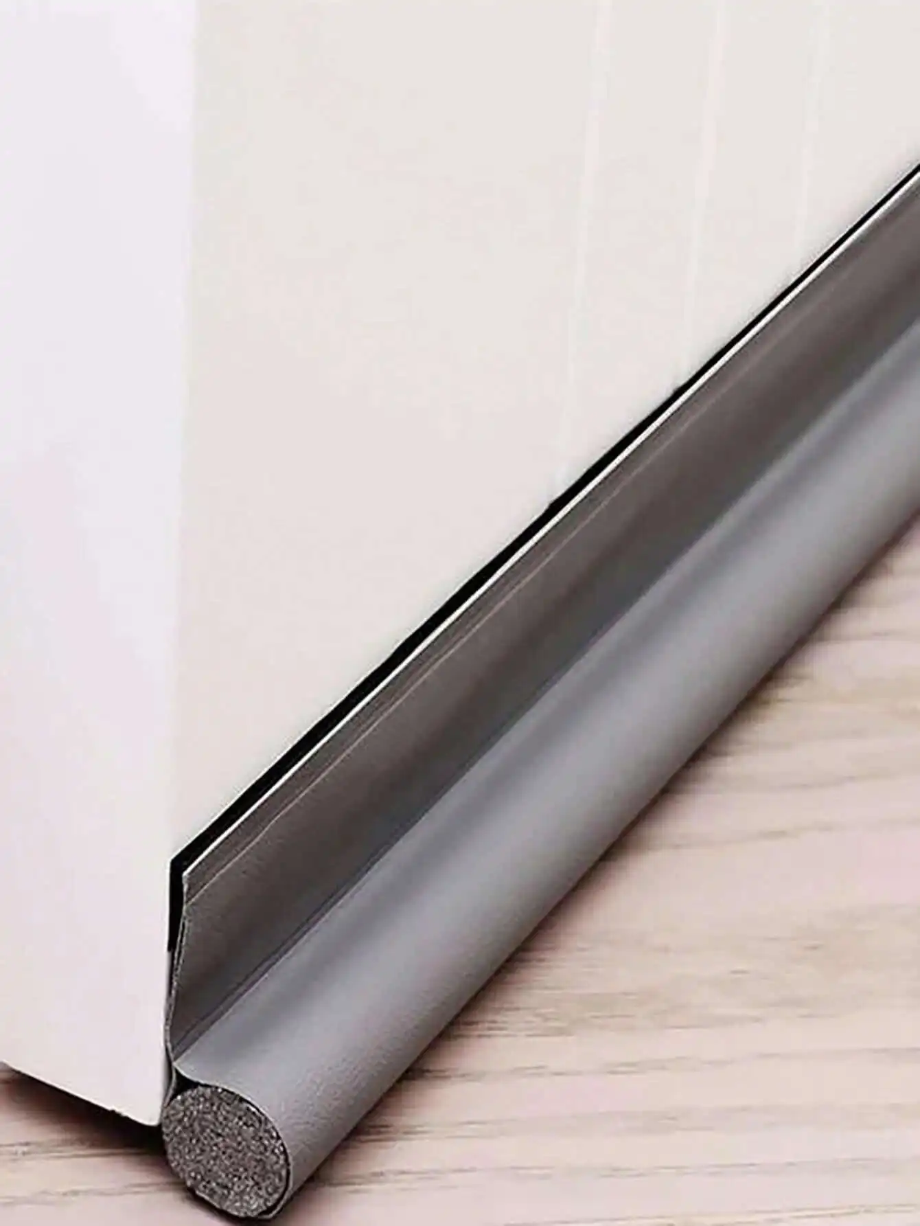 1pcs Plain Door Sealing Strip Baby Room Sound Insulation And Dustproof Sealing Strip Curry Leather Single Side