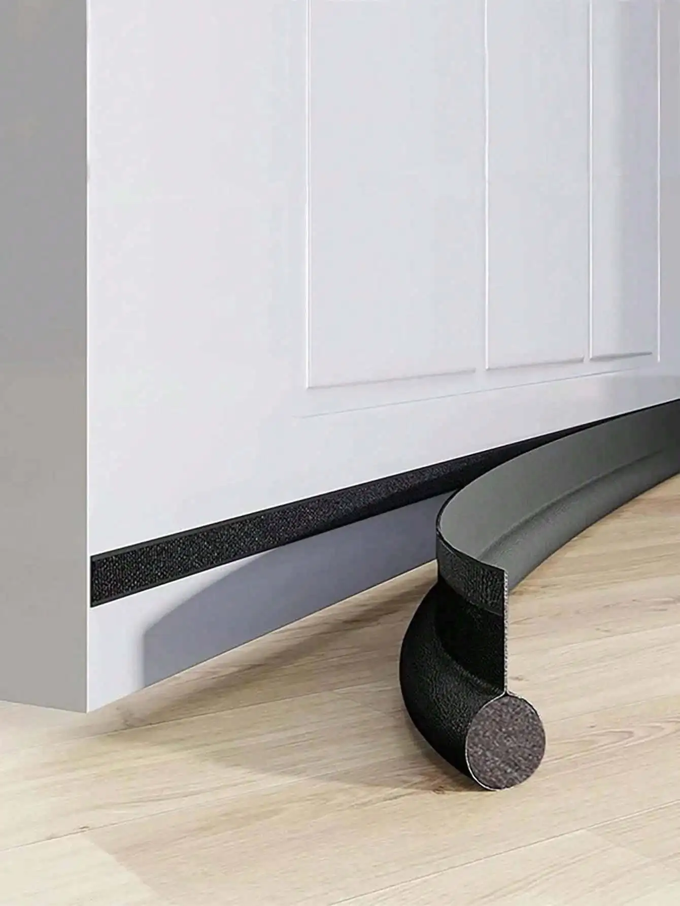 1pcs Plain Door Sealing Strip Baby Room Sound Insulation And Dustproof Sealing Strip Curry Leather Single Side