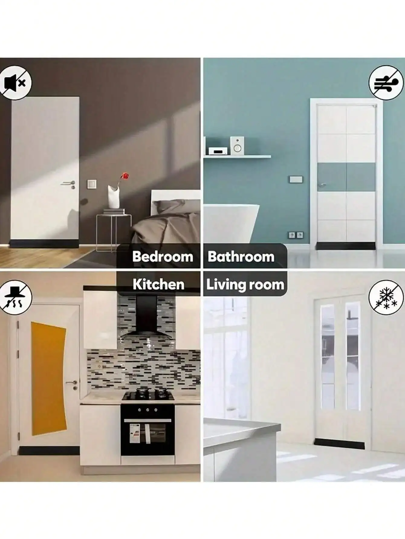 1pcs Plain Door Sealing Strip Baby Room Sound Insulation And Dustproof Sealing Strip Curry Leather Single Side
