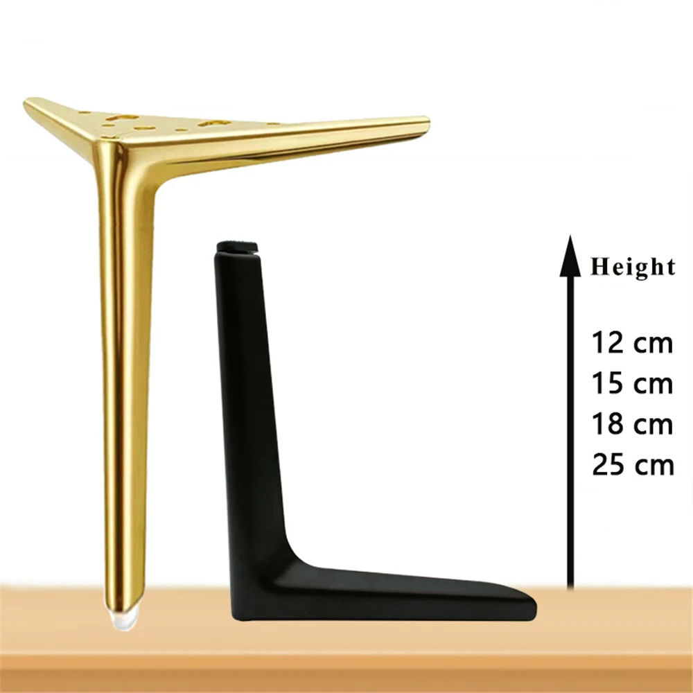 4PCS Metal Furniture Legs TV Cabinet Bed Coffee Table Leg Black Gold Silver Desk Stool Chair Foot Sofa Hardware Replacement Leg