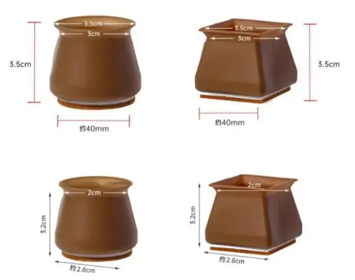 16Pcs Silicone Chair Leg Floor Protectors with Non-slip Felt Furniture Cups for Hardwood Floors, Protect Floors from Scratches