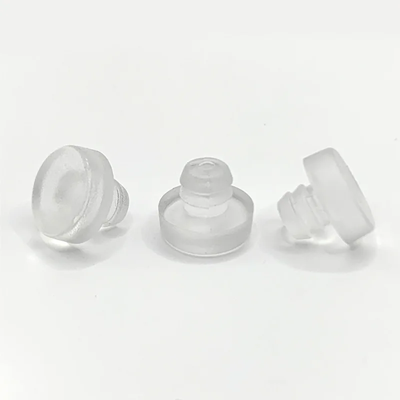 50Pcs M6.5 Glass Top Table Furniture Embedded Bumper with Stem Rubber Grippers Table Spacers for Furniture Hole Push in Foot Pad