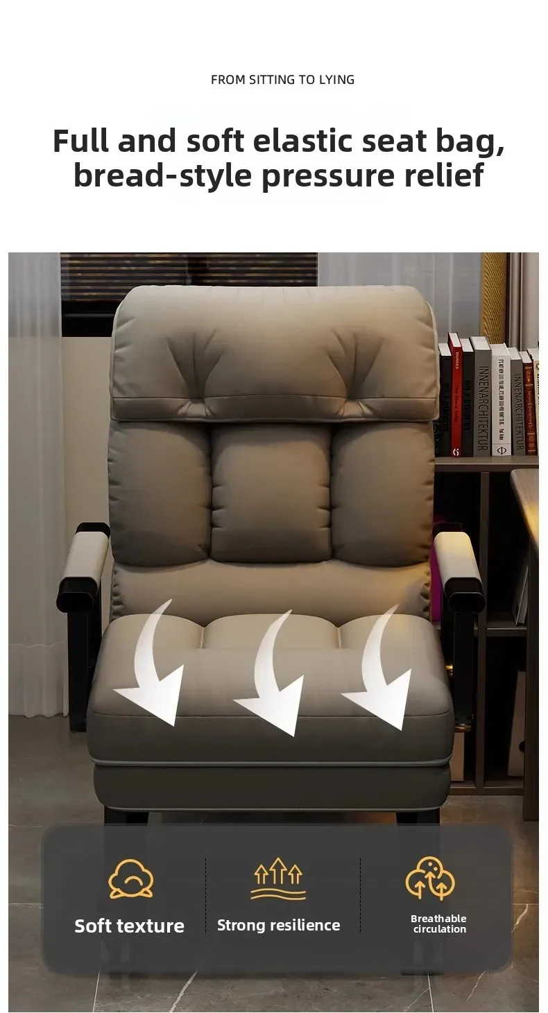 Foldable Recliner Chair Multifunctional Lounger for Office Ergonomic Computer Desk Sofa Chair with Adjustable Backrest Nap Bed