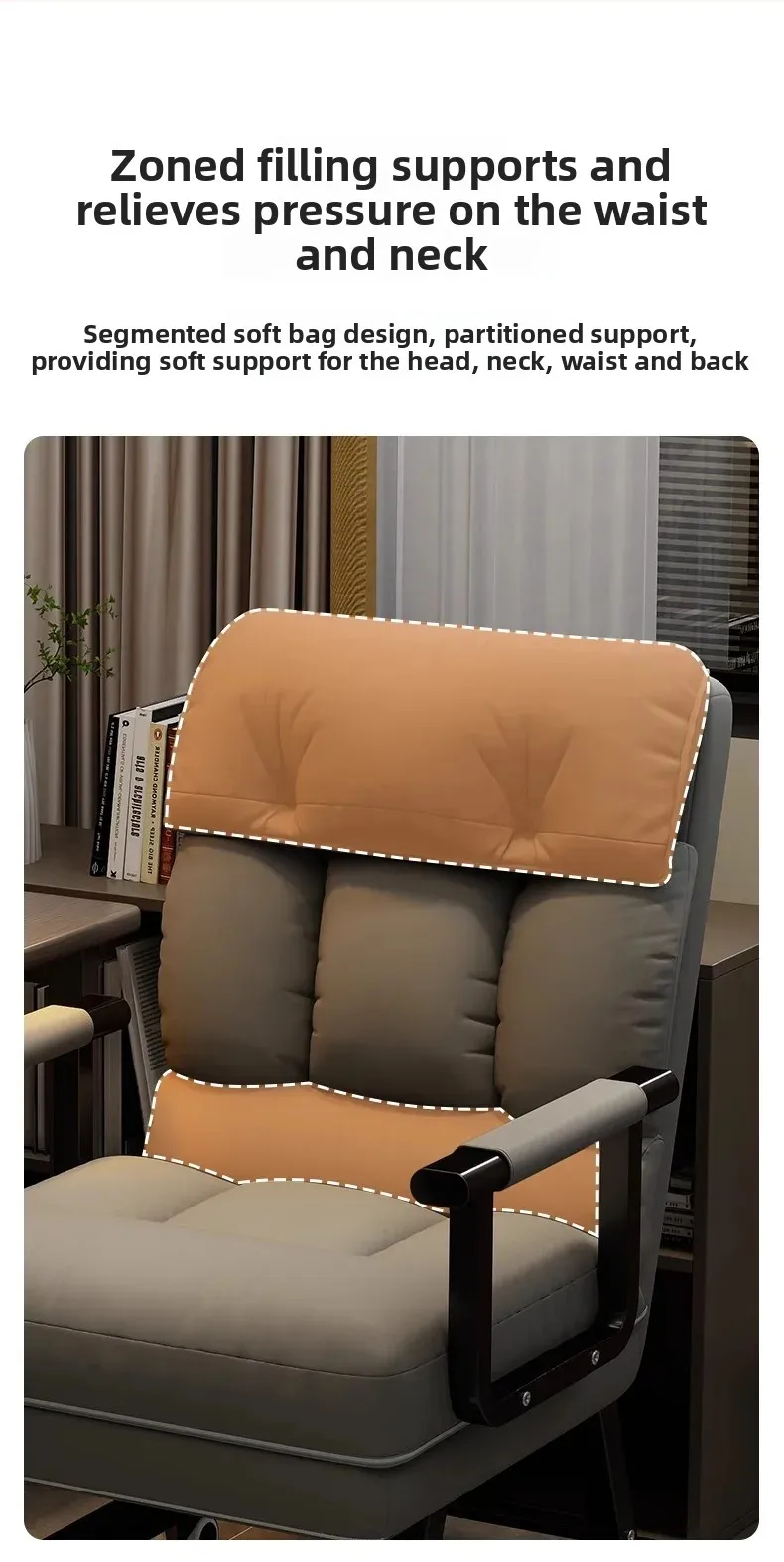 Foldable Recliner Chair Multifunctional Lounger for Office Ergonomic Computer Desk Sofa Chair with Adjustable Backrest Nap Bed