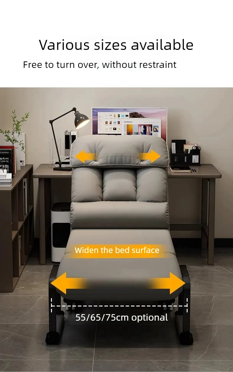 Foldable Recliner Chair Multifunctional Lounger for Office Ergonomic Computer Desk Sofa Chair with Adjustable Backrest Nap Bed