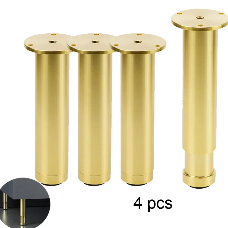 4pcs Adjustable Sofa Legs Metal Modern Furniture Legs for Cabinet Couch Dresser Closet Height Round Sofa Bed Legs Basic