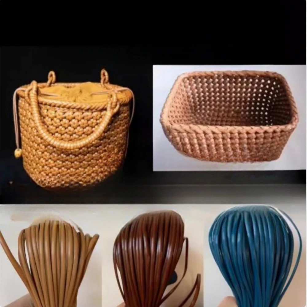 20M About 5mm Width Plastic Weaving Rattan Synthetic PE Flat Cane Rope Material For DIY Repair Chair Bag Basket Furniture Decor