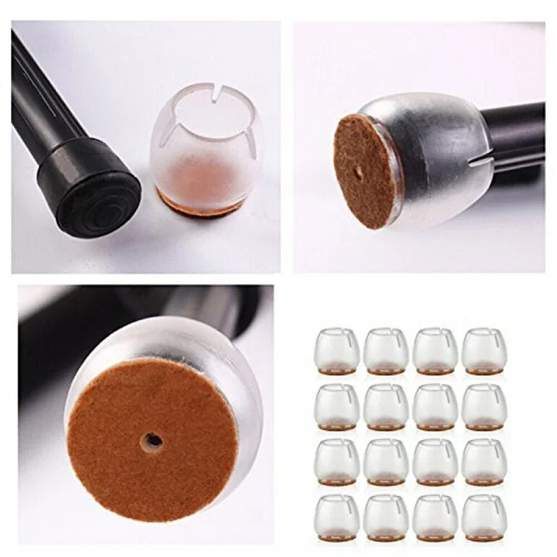 16pcs Silicone Chair Leg Caps Feet Pads Floor Protector Furniture Table Covers for Non-Slip Chair Rubber Feet Cap Bottom