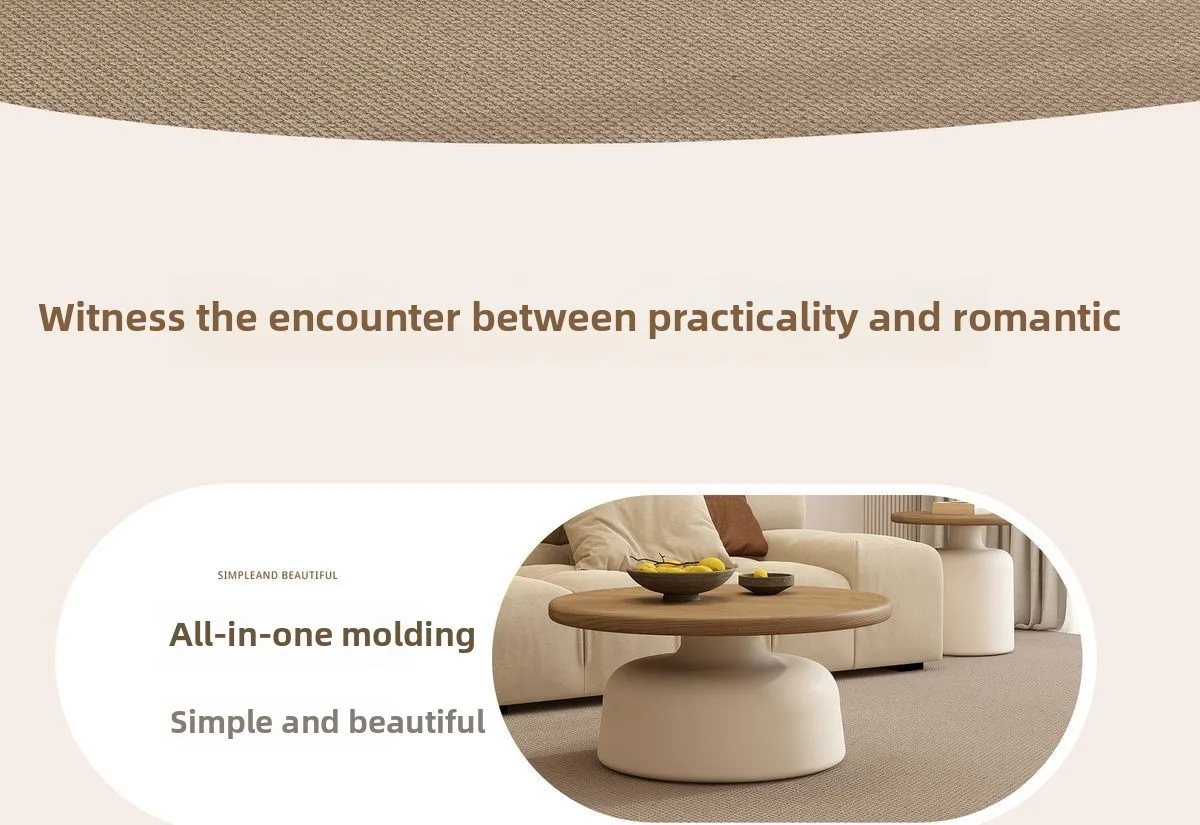 Stylish Apartment Coffee Table Living Room Center Table Minimalist Iron Round Desk for Small Apartment/Homestay Coffee Tables