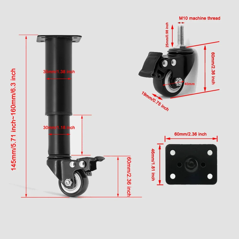 Cold rolled steel casters, table wheels, brake belts, stainless steel rotating wheels, universal wheels, telescopic feet