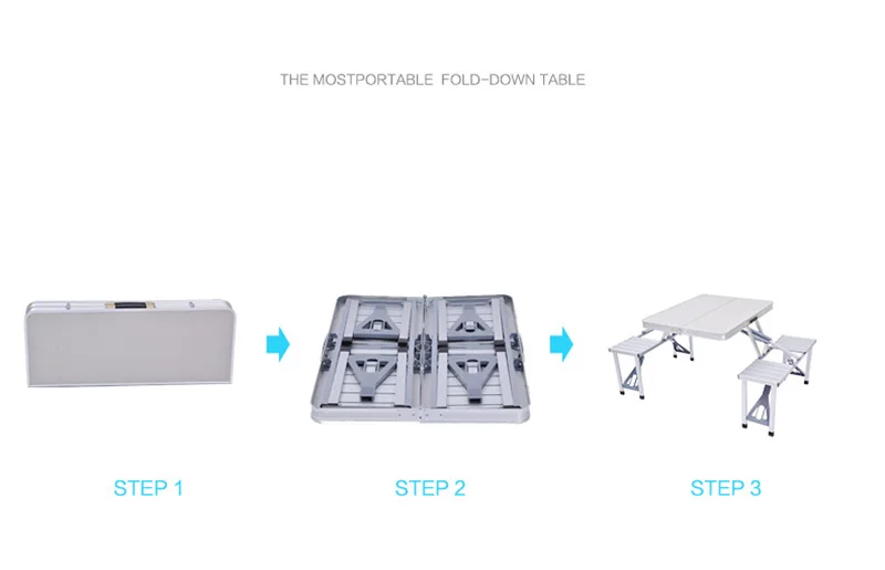 Outdoor Camping Folding Table/Desk And Chair One Table Four Chairs Aluminum Alloy Connected Portable Folding Picnic Table