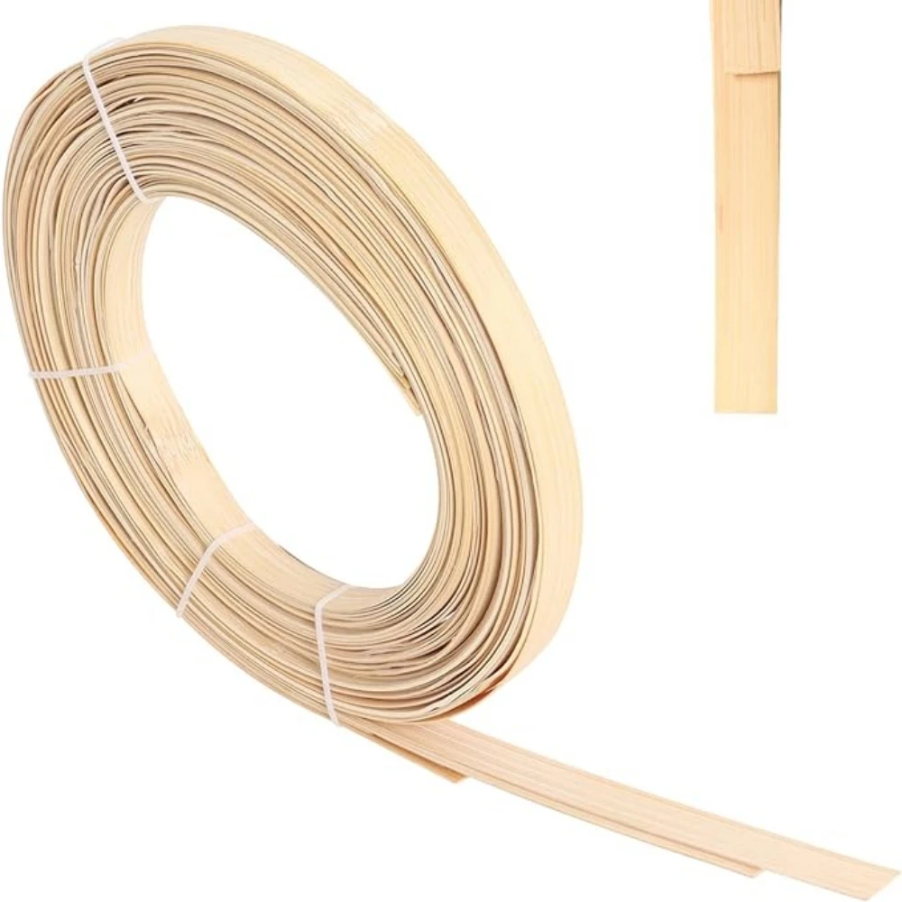 10 Meters Flat Bamboo Core 5mm/8mm/10mm Natural Bamboo strip for Chair Repairing Basket Weaving Van Mat Making