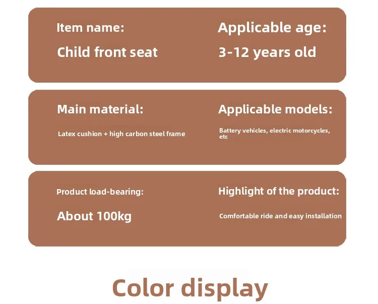 Electric Vehicle, Child Seat, Front Battery, Motorcycle, Child Safety, Baby Stool, Calf with Baby Artifact