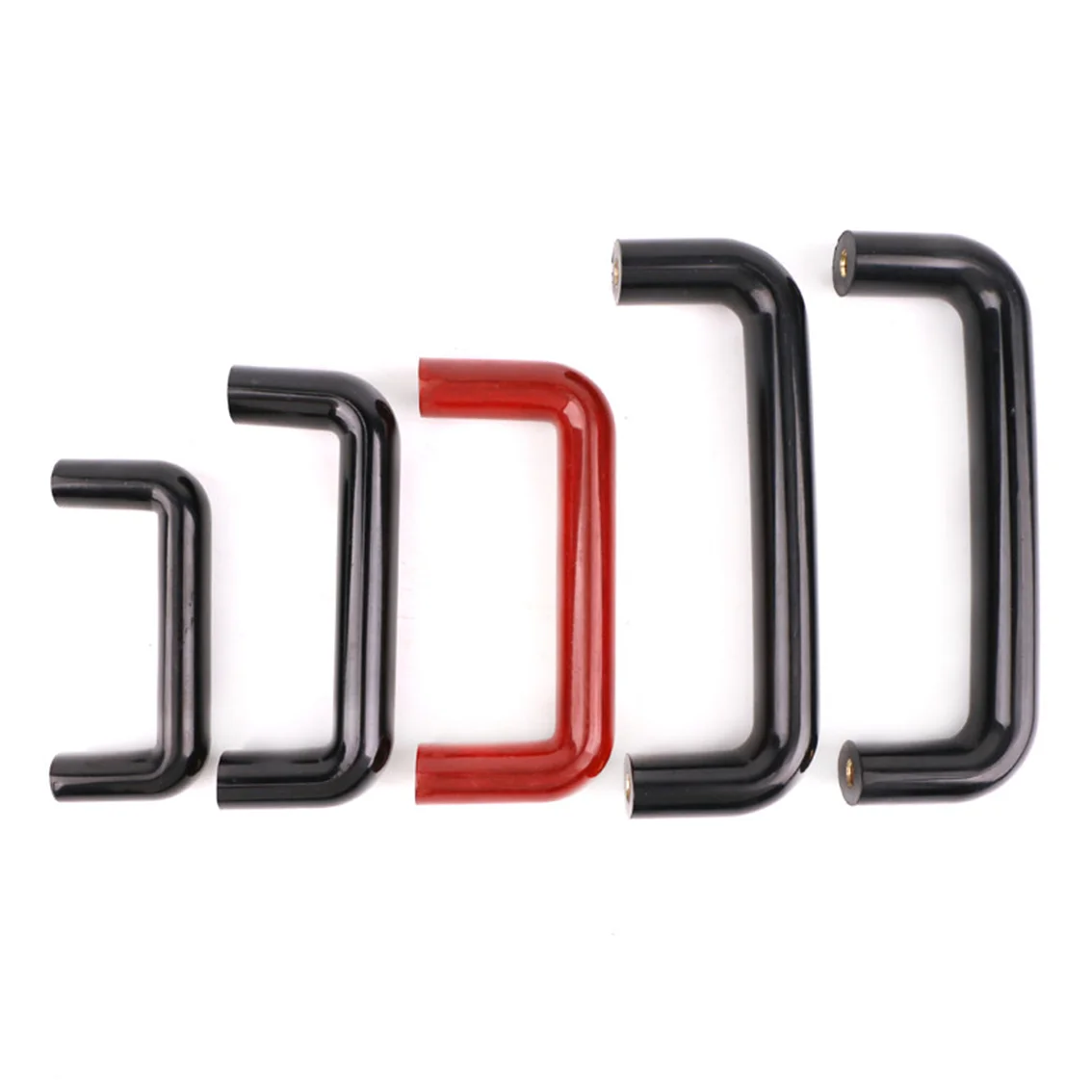 1/3Pcs Elliptical Rubber Wood Red/Black Cabinet Door Handles Drawer Knobs Home Improvement Furniture Handle Hardware Accessories
