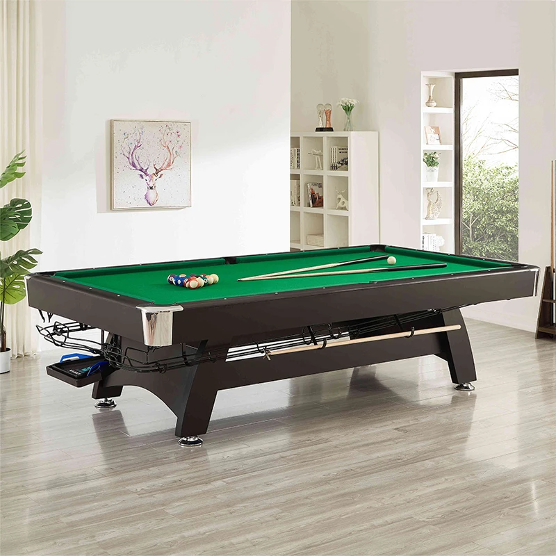 Household solid wood pool table automatic return American black eight indoor pool table multi-functional three-in-one marble tab