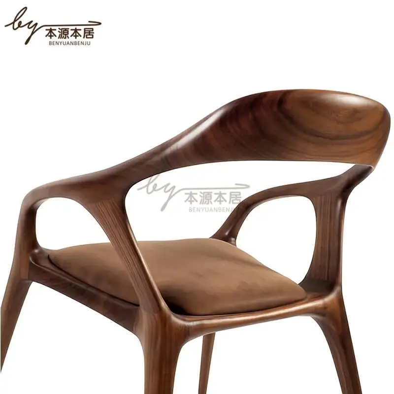 Cadeira Relaxing Dining Chairs Design Individual Armchair Luxury Vintage Modern Home Dining Chairs Wooden Furniture AB50CY