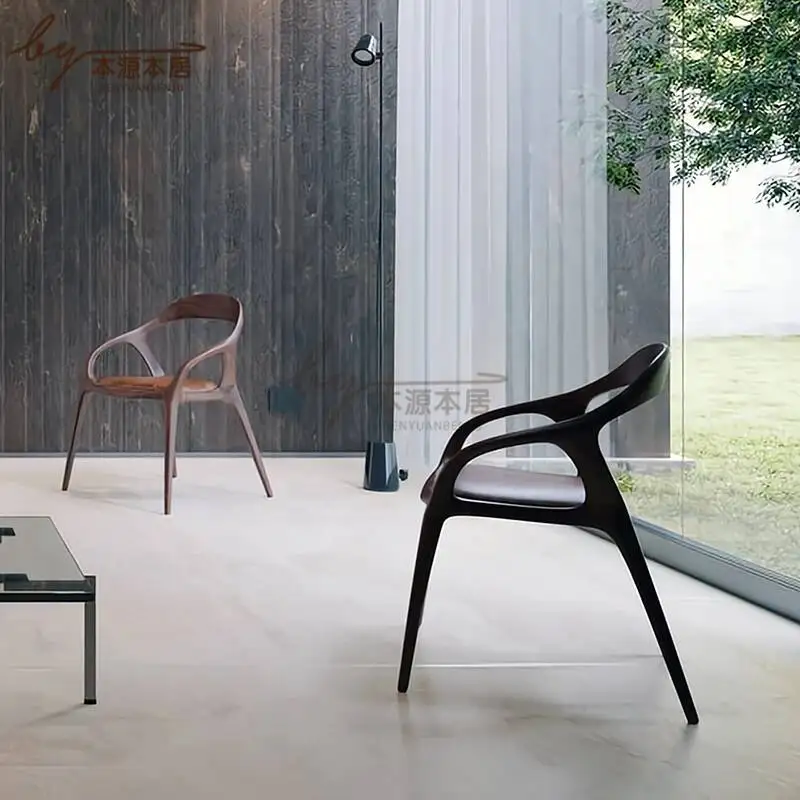 Cadeira Relaxing Dining Chairs Design Individual Armchair Luxury Vintage Modern Home Dining Chairs Wooden Furniture AB50CY