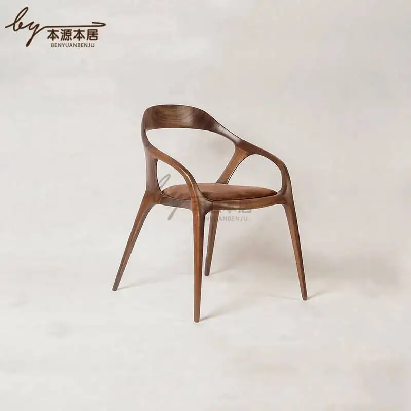 Cadeira Relaxing Dining Chairs Design Individual Armchair Luxury Vintage Modern Home Dining Chairs Wooden Furniture AB50CY