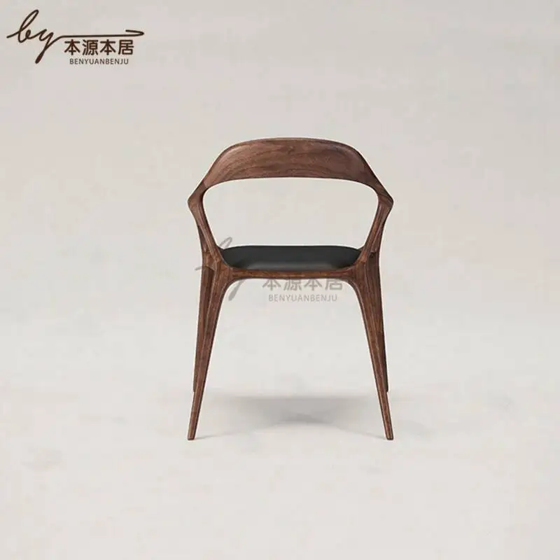 Cadeira Relaxing Dining Chairs Design Individual Armchair Luxury Vintage Modern Home Dining Chairs Wooden Furniture AB50CY
