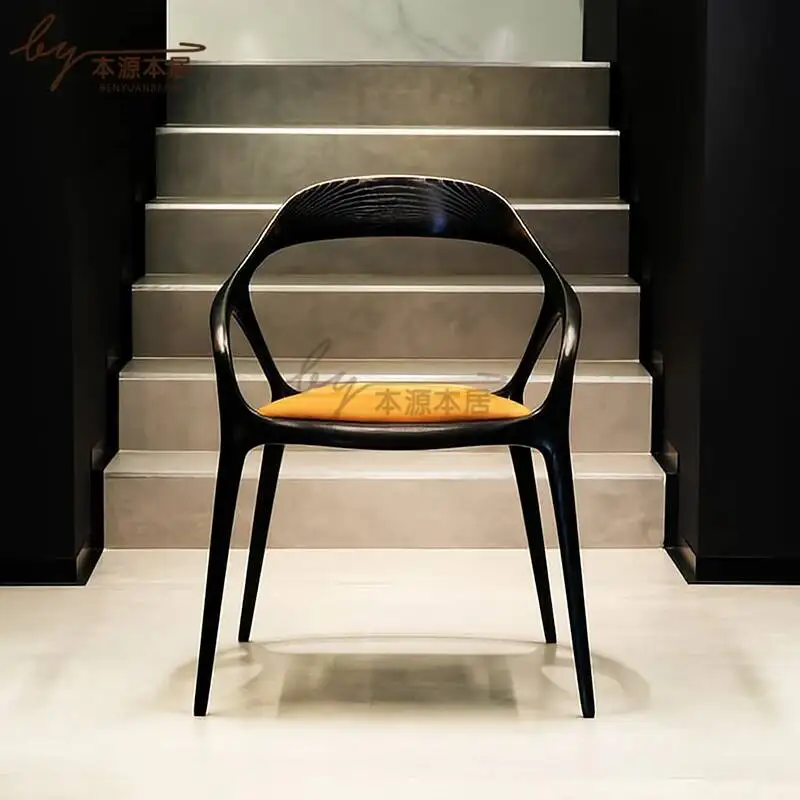 Cadeira Relaxing Dining Chairs Design Individual Armchair Luxury Vintage Modern Home Dining Chairs Wooden Furniture AB50CY