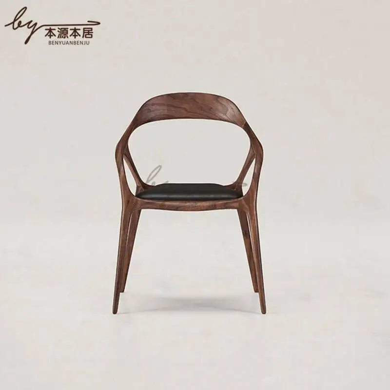 Cadeira Relaxing Dining Chairs Design Individual Armchair Luxury Vintage Modern Home Dining Chairs Wooden Furniture AB50CY