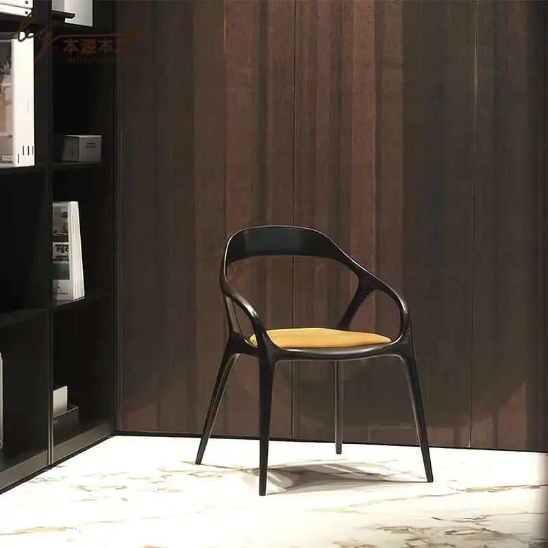 Cadeira Relaxing Dining Chairs Design Individual Armchair Luxury Vintage Modern Home Dining Chairs Wooden Furniture AB50CY