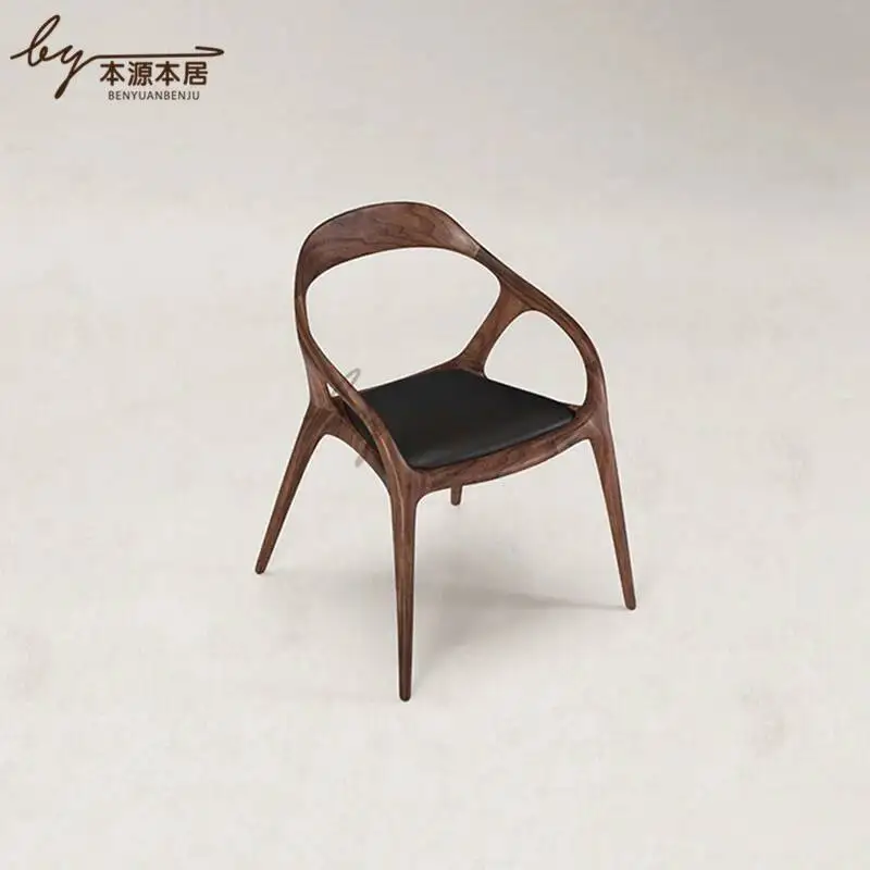 Cadeira Relaxing Dining Chairs Design Individual Armchair Luxury Vintage Modern Home Dining Chairs Wooden Furniture AB50CY